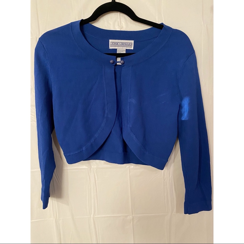 Jessica Howard Dark Blue Mini Sweater With Button